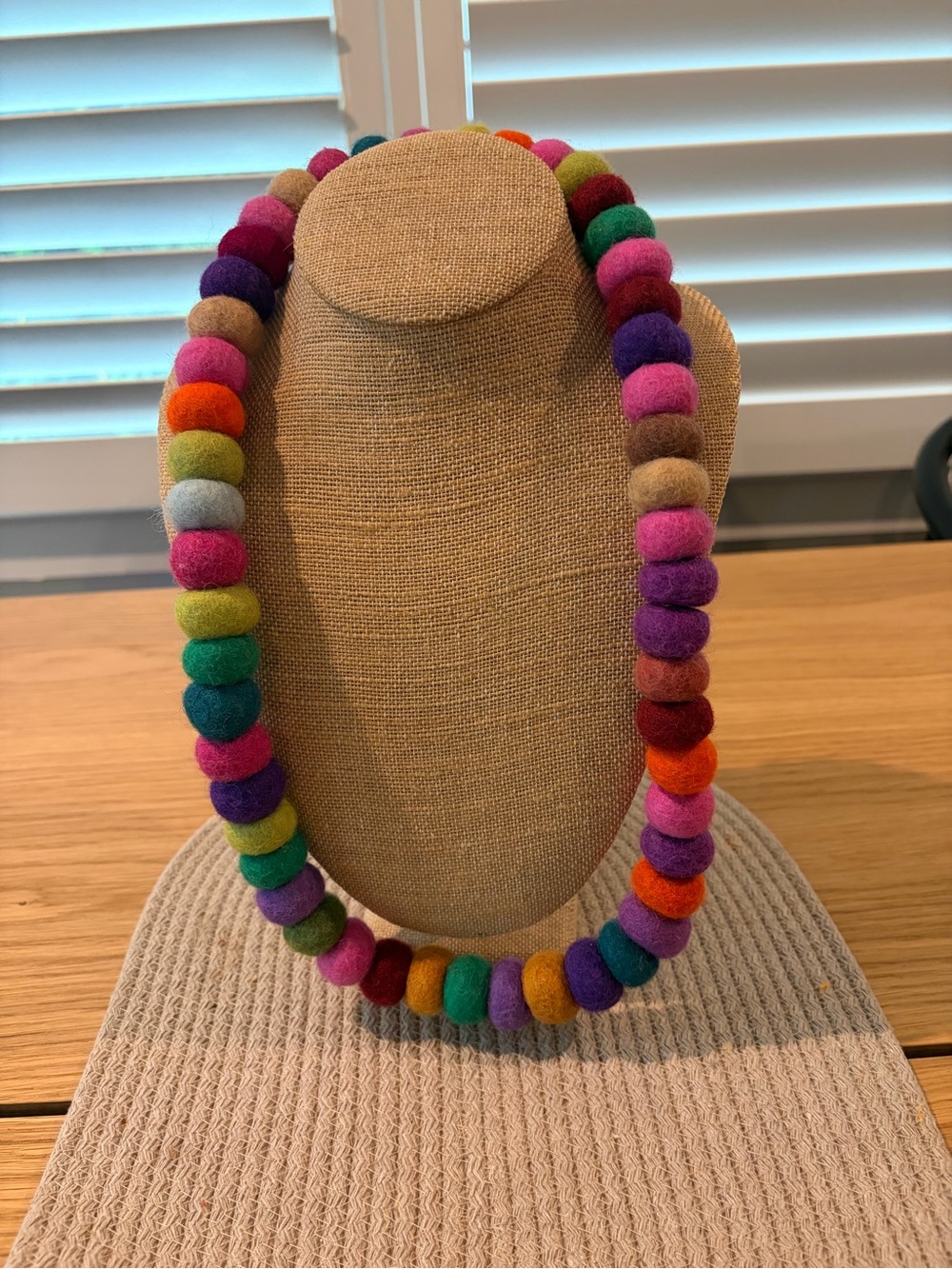 Multicolor Felt Bead Necklace — Vibrant Women’s Fashion Jewelry